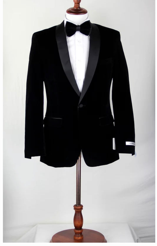 Slim-Fit Tuxedo Velvet Jacket