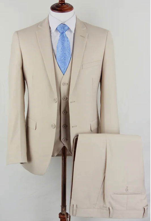 Slim-Fit Solid Vest Suit